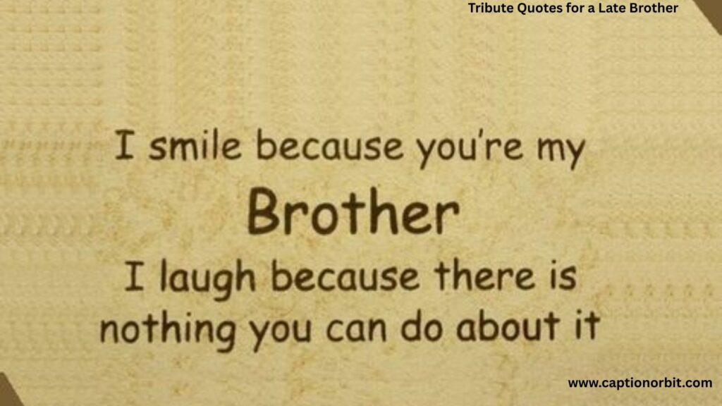 Tribute Quotes for a Late Brother